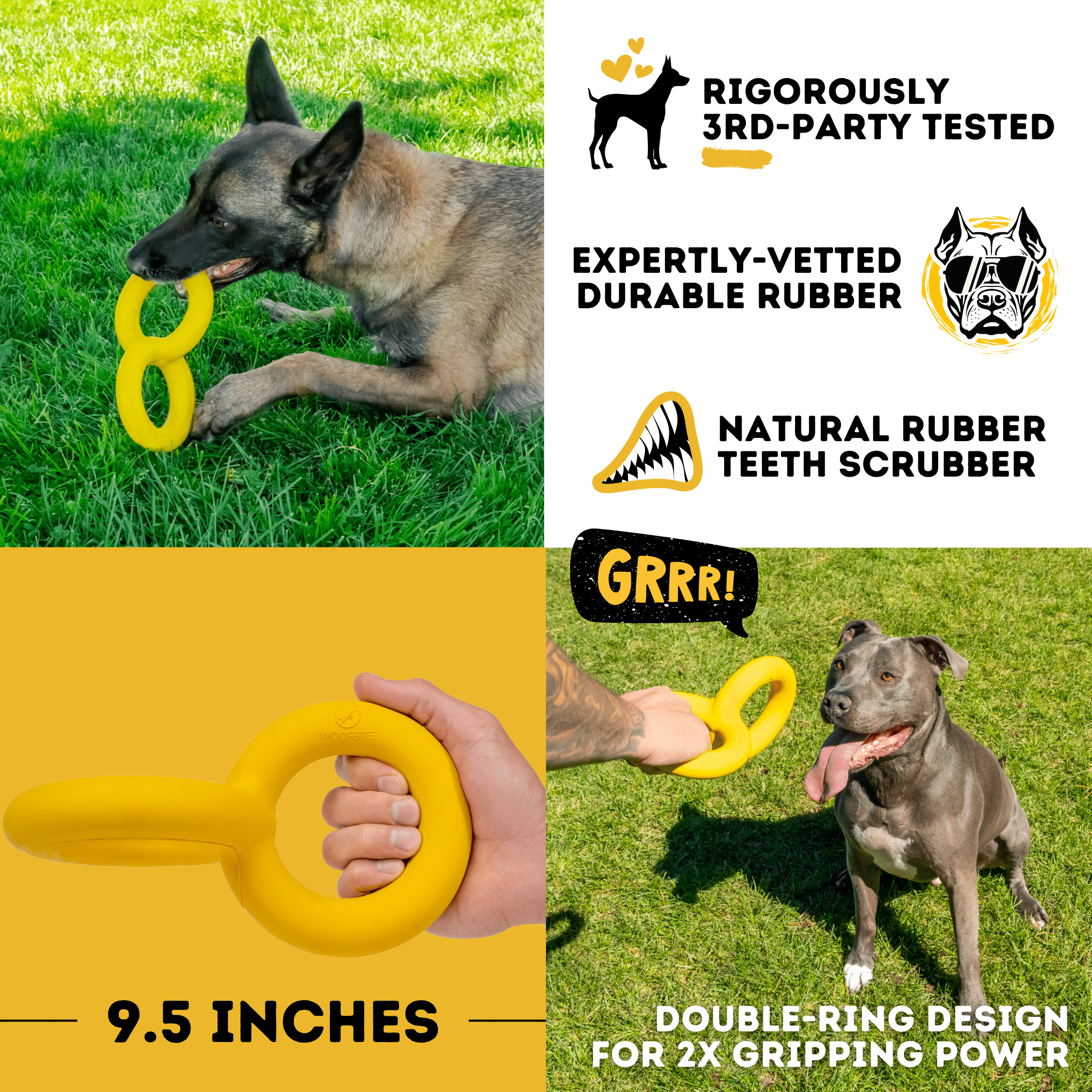 Tug Rings - Monster K9 Dog Toys