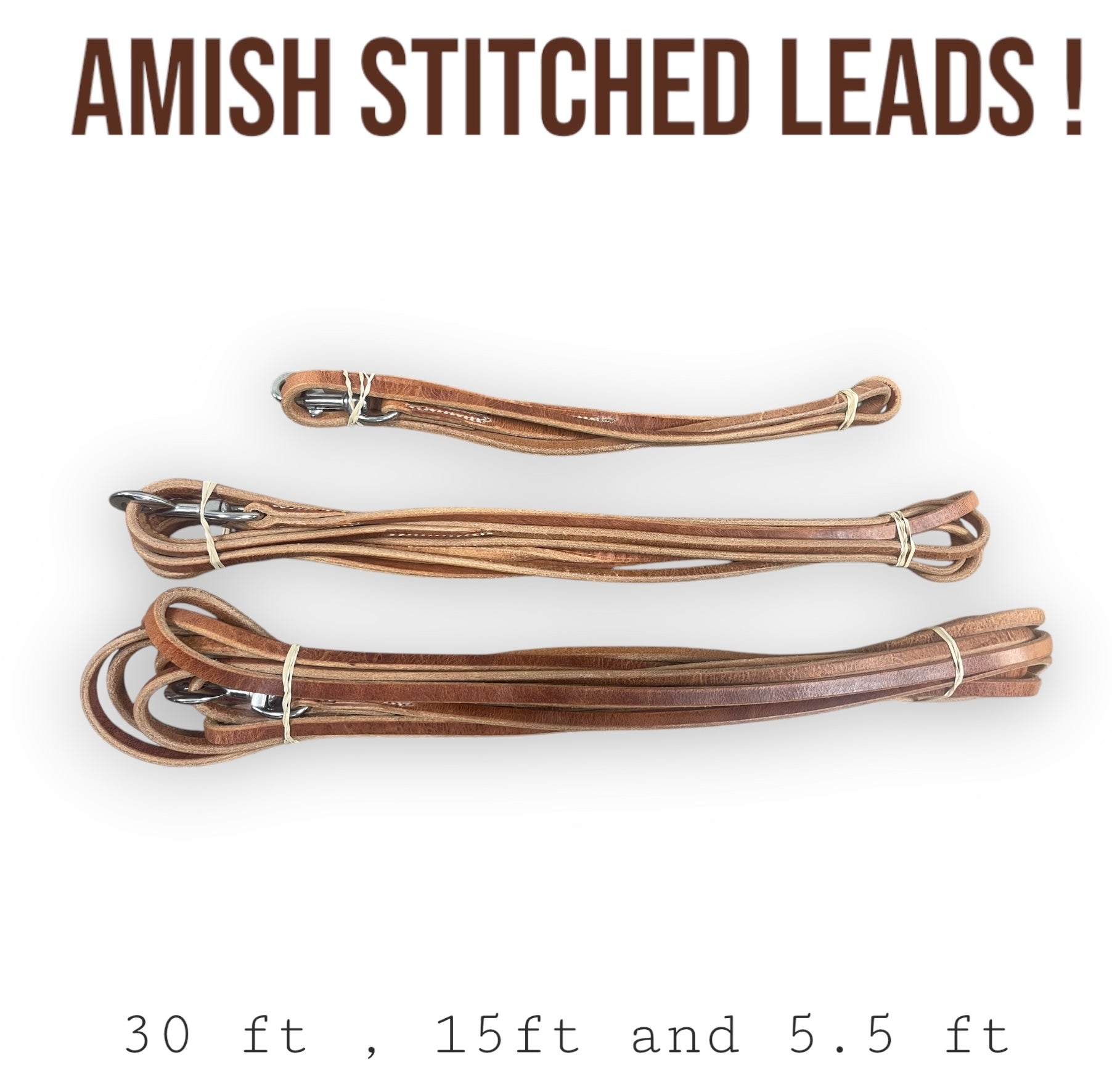 Blackjacks Leather - Amish Stitched Leads - Monster K9 Dog Toys